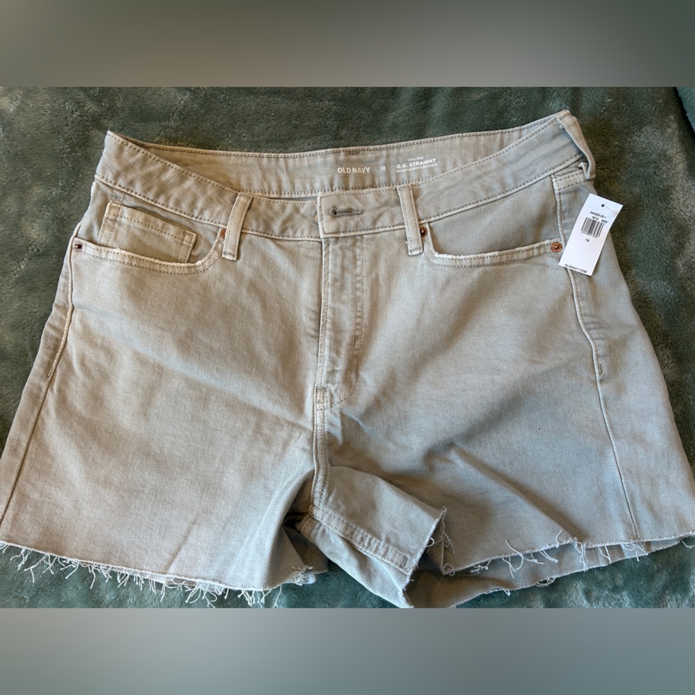Old Navy Women's Taupe Denim Frayed Hem Cutoff Shorts